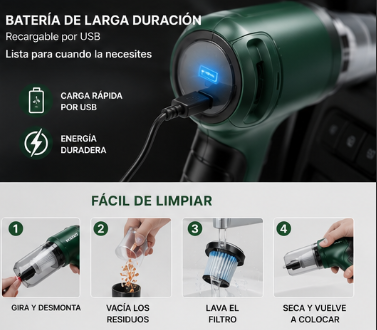 Aspirador Portátil 3 en 1 Potente