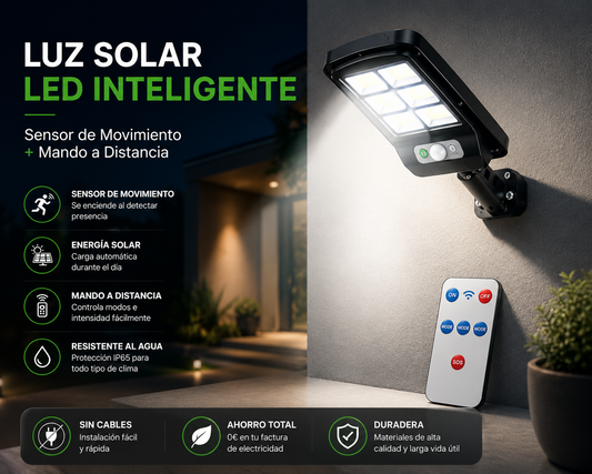 Luz Solar LED Inteligente con Sensor de Movimiento