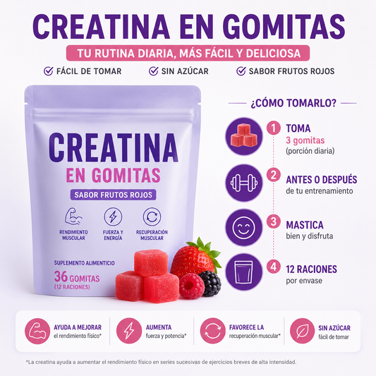 Gomitas de Creatina Sabor Frutos Rojos – 36 Unidades