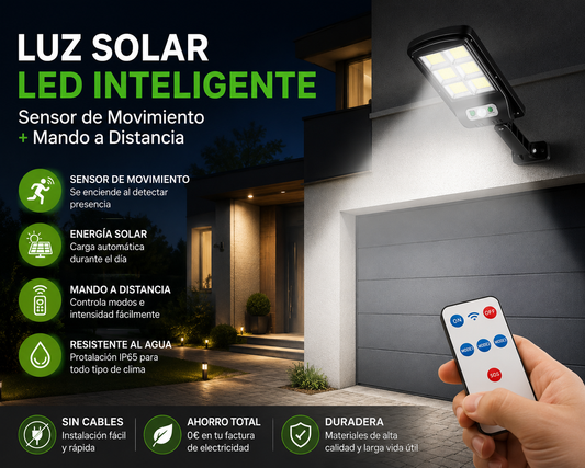Luz Solar LED Inteligente con Sensor de Movimiento